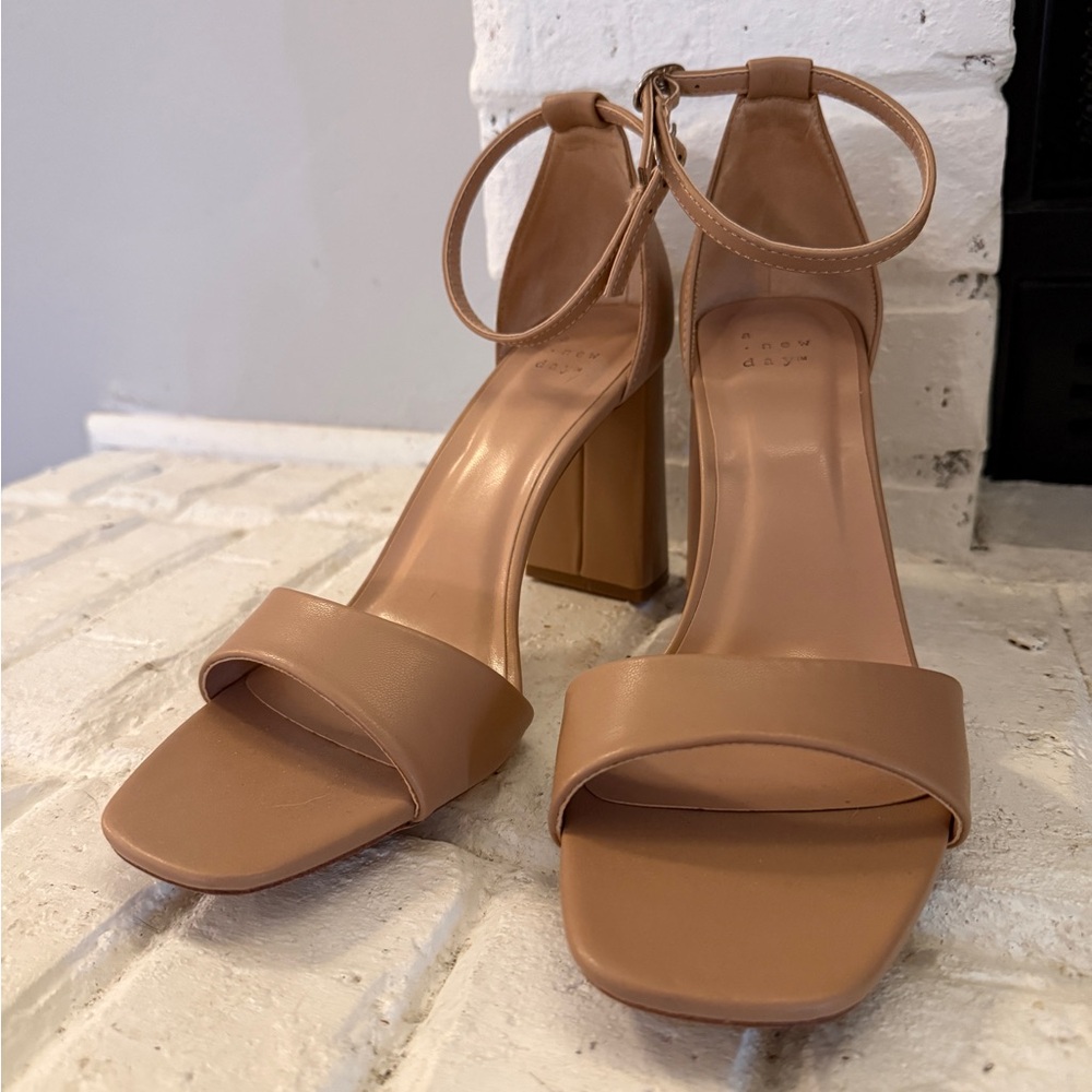 a new day Tan Block Heel Sandals